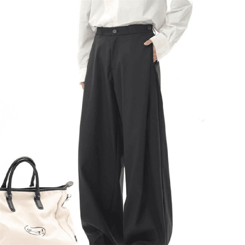 春秋美式高街休闲裤男女垂感阔腿西裤长裤纯色西装裤宽松直筒裤子，男装西服套装，电商A443