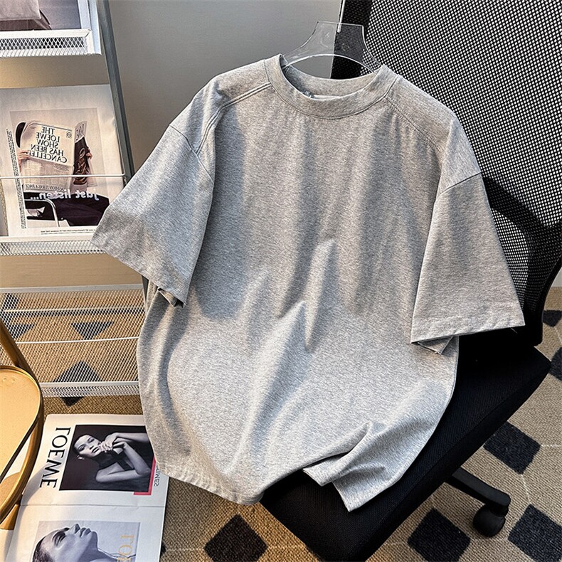 美式圆领短袖男宽松设计感痞帅T恤夏季慵懒风上衣服潮T05581-P33,男装T恤,星座308B-1