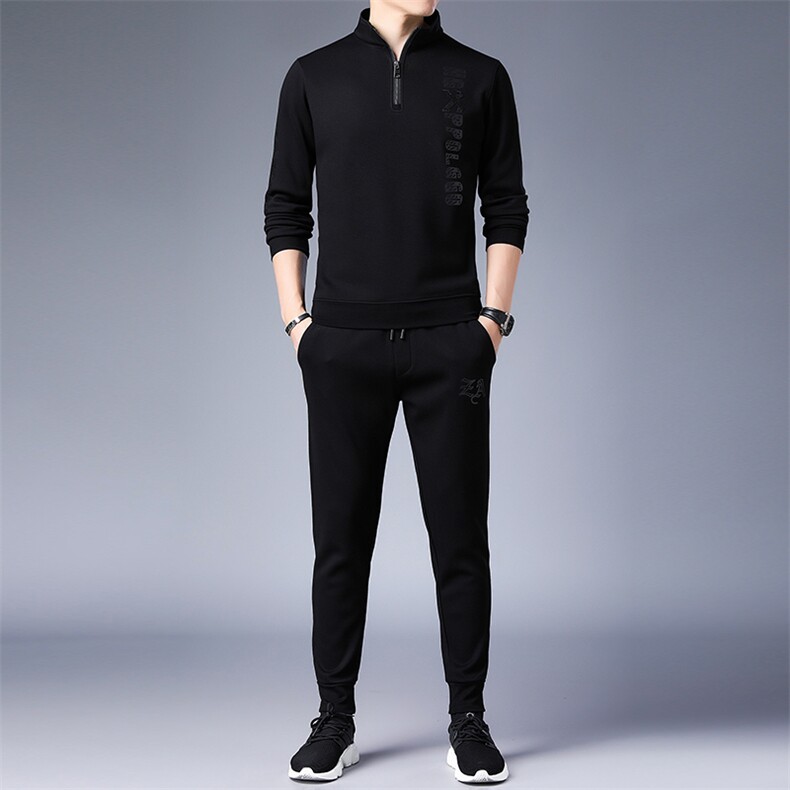 SA8660-2钱塘2020-2中年男士冬季厚款时尚休闲简约卫衣套装P147图片