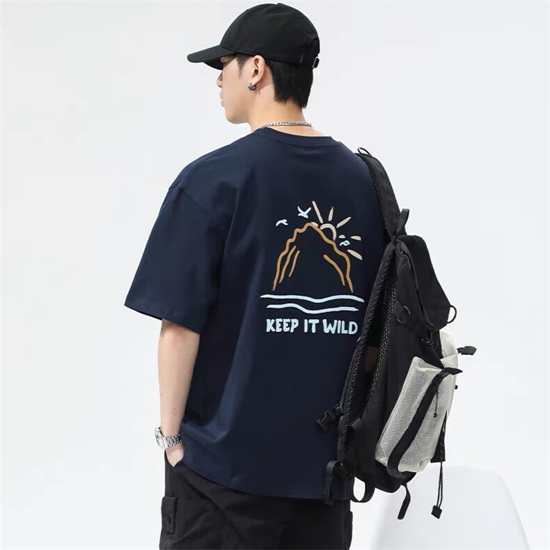 重磅印花短袖t恤男士宽松潮牌夏季2026新款半袖体恤男款上衣，男装T恤，星座1210-1