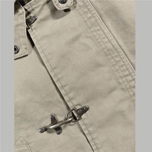 JK727-尺码M-3XL-P90-现货！解构拼接飞机扣夹克复古做旧短款外套图片