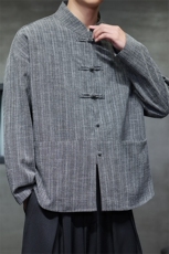 2025春季新款男装新中式汉服衬衣风唐装盘扣衬衫C167-P65，男装衬衫，电商B277(原6028)