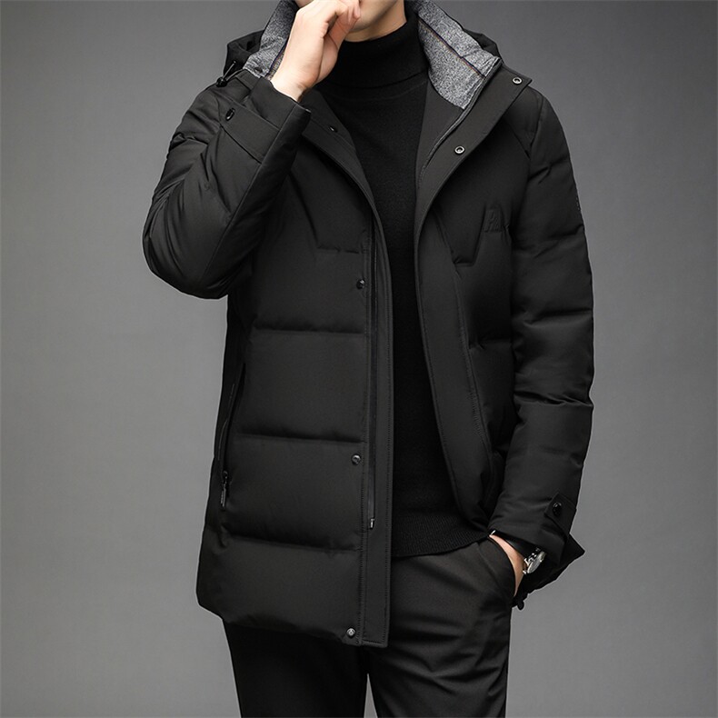 中老年可脱卸帽羽绒服男中长款爸爸装休闲外套上衣QLMF21158-P300,男装羽绒服,电商B212（原钱塘6029）