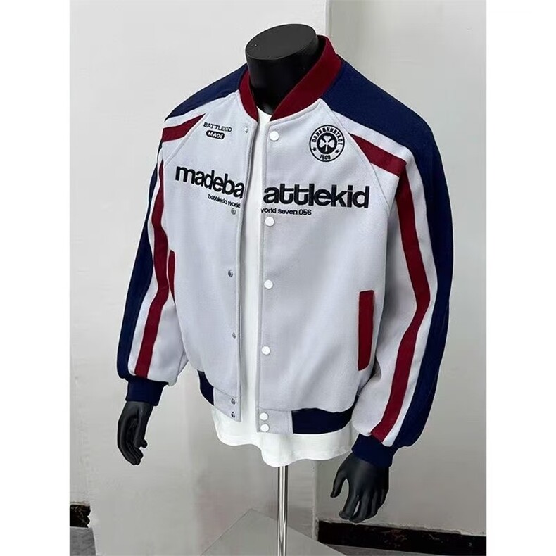 1506-1/GM550/P77拼色字母刺绣棒球服夹克百搭休闲潮牌情侣款外套,男装夹克,星座1506A