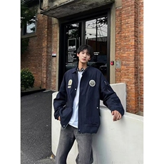 轰炸机美式情侣复古时尚潮流刺绣棒球领飞行员夹克外套春JKA138，男装夹克，星座516A