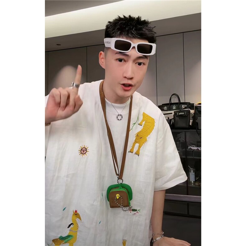 抖音--陈发财--情侣款夏新款刺绣亚麻T恤tx009-TP85,男装T恤,电商A089-1