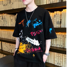 五分袖t恤男夏季新款宽松半袖体恤上衣服ins潮牌男短袖3068，男装T恤，电商A318