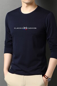G5510男士长袖T恤2022秋季新款简约商务休闲修身体恤P38图片
