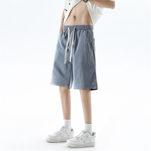 夏季薄款牛仔短裤新款冰丝潮牌男士休闲五分裤图片