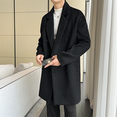 现货毛呢大衣双排扣羊毛呢子风衣长款西装外套男JK02566-P115，男装西服套装，星座308B-2