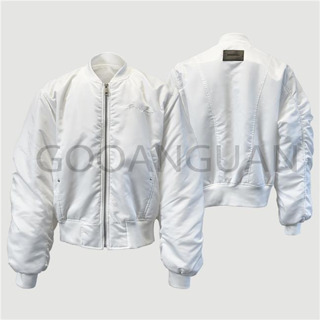 棒球领棉服外套加厚保暖廓形短款弯刀袖飞行员夹克LF1018P95图片