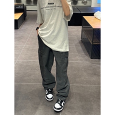 【网图】B221美式ins高品质多口袋休闲工装裤子LK24351-P65控88，男装工装外套，电商B221