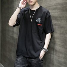 【】A003-HT1127-P28夏装新款搞怪恐龙印花圆领T恤家乐，男装T恤，电商A003