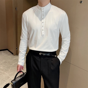 秋冬网红潮男铆钉设计长袖T恤时尚德绒打底衫内搭上衣TX1236-P48图片