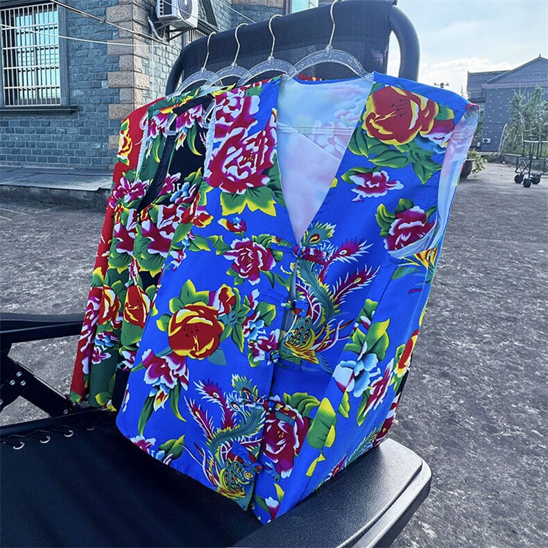 MJ02男女休闲大码盘扣风马甲外套情侣装结婚喜庆团队服新中式，女装短外套，星座115A(原星座507）