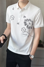 男装Polo衫翻领短袖印花透气2025新款短袖t恤C317-1855-P55，男装Polo衫，电商C317