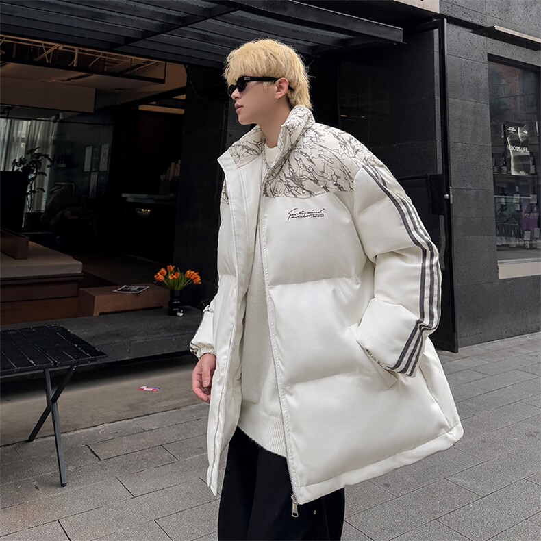 PU皮棉服冬季宽松港风棉衣立领冬装棉袄外套男MY249-特P105控168,男装棉衣,电商B370