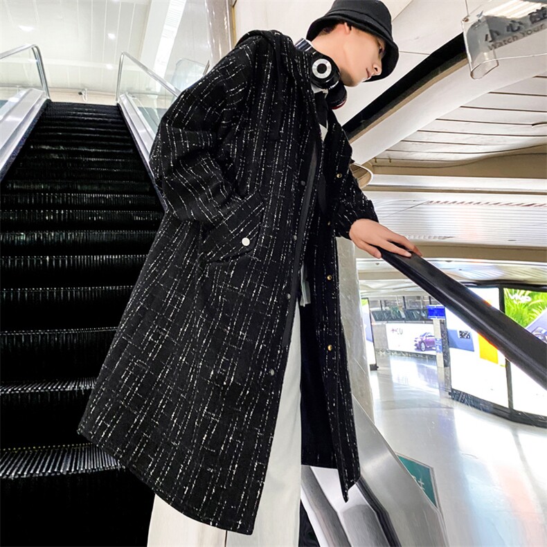 小香风长年大货风衣男中长款呢大衣男F068款P135港风A，男装风衣，星座401