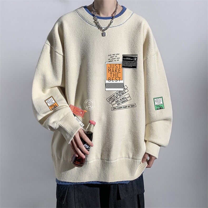控78假两件毛衣男大码加绒针织衫男毛线衣M80121-P55加绒P70,男装针织衫/毛衣,电商A040