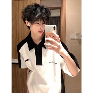 网图有货 自制纯棉品质 学院风撞色polo领短袖T恤男女 A531-P35图片