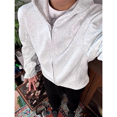 美式穿搭薄款卫衣男春秋新款连帽棒球服拉链开衫外套WY008，女装短外套，星座516A