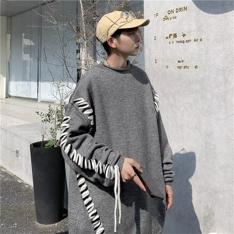 美式街头设计感圆领毛衣男慵懒风休闲针织衫MY9201P48,男装针织衫/毛衣,星座1116-2