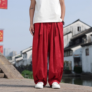 2025春夏新款风提花休闲裤男士宽松大码阔腿哈伦裤K2509-P75图片