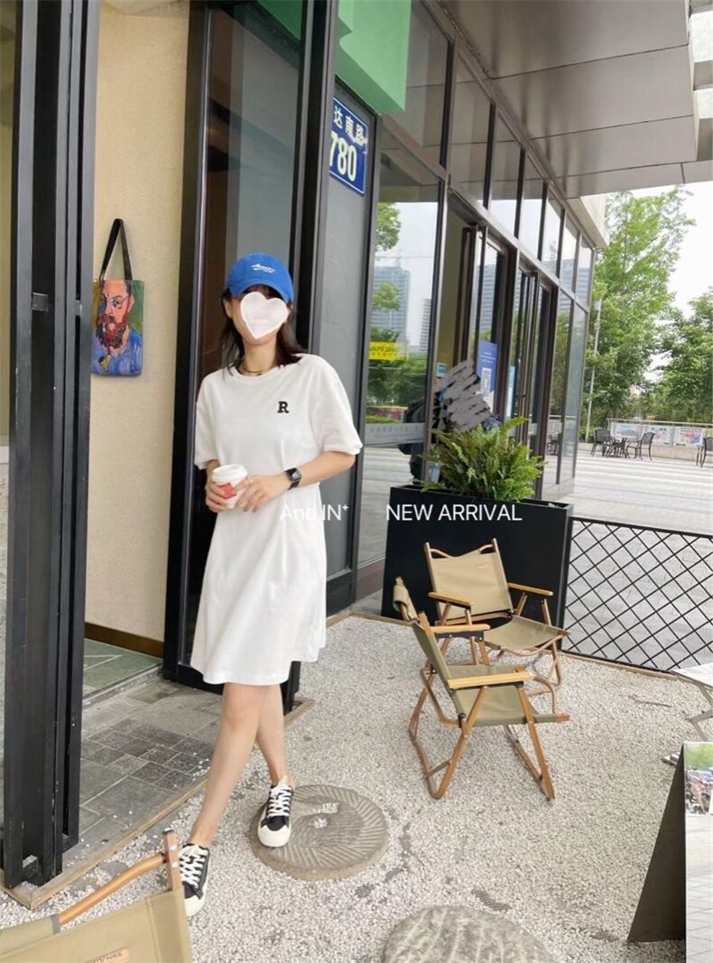 字母标修身针织连衣裙，女装连衣裙，AND IN+