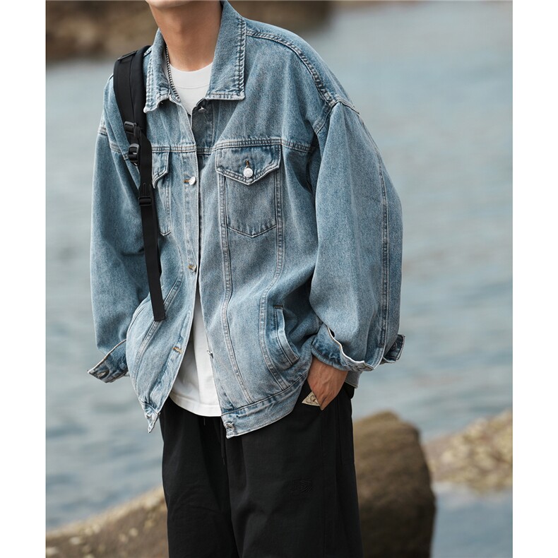 24款牛仔夹克宽松韩版工装潮流水洗外套N991/P98,男装夹克,星座202