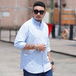 2XL-10XL男士长袖衬衫商务休闲衬衣加肥加大码寸衫19C17款P60图片