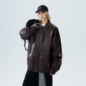 现货2026春新款设计感皮衣夹克港风时尚高街流行外套W366-P105图片