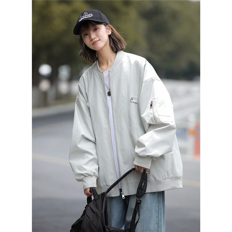 中性2025秋装宽松棒球领飞行服夹克男女装秋季情侣外套潮S228-P88,男装夹克,电商A233-1