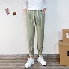 2024春季新款休闲小脚哈伦裤男士垂感宽松束脚九分裤K5840-P40，男装休闲裤，星座512-2