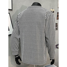 美式高街千鸟格子长袖T恤男女亨利V领英伦雅痞休闲宽松长袖打底衫，男装T恤，电商A443