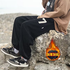 男潮流加绒加厚卫裤宽松男秋冬灯芯绒休闲九分裤K0801-P35加绒40，男装休闲裤，星座308B-1