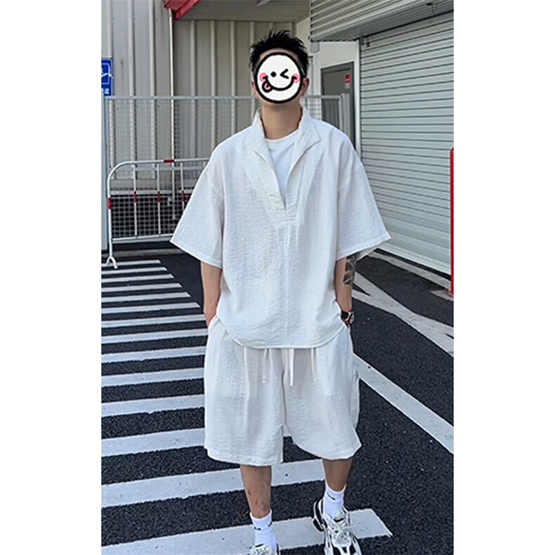 (网图慎用）特批P58无差价假两件舒适轻薄亚麻两件套装男TZ5355,男装休闲套装,电商A001-1
