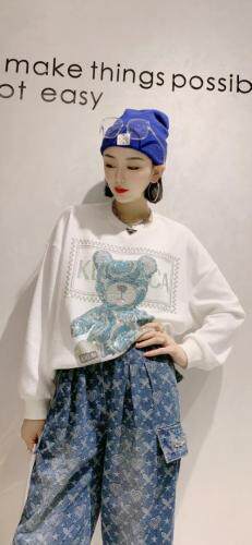 【现货】秋款新款满钻重工艺套头卫衣，女装卫衣/绒衫，菲莎比娅