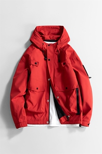 新款硬汉风户外夹克男连帽纯色上衣冲锋衣外套DSA157B-J2527-P65图片