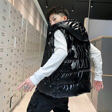 2021秋冬新款亮色连帽马甲男士潮流印花外套A438，男装背心/马甲，电商A438