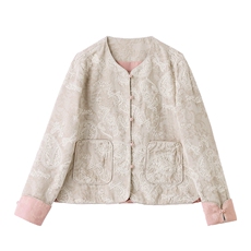 新中式轻国风刺绣外套女2025春季新款小个子气质显瘦短款提花上衣，女装短外套，布芭啦