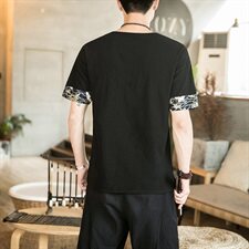 2021风夏季棉麻短袖T恤男宽松大码上衣QT6005-T，男装T恤，星座1112-5（原712-5）