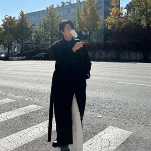 冬季韩版男士毛呢大衣美式中长款风衣夹克外套1209-P150图片