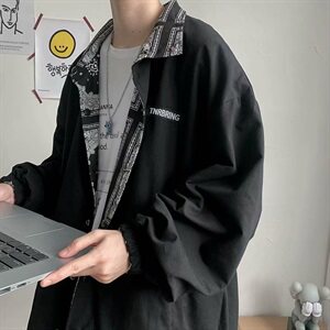 秋季新款两面穿帅气夹克男士韩版复古潮牌痞帅外套WT46/图片