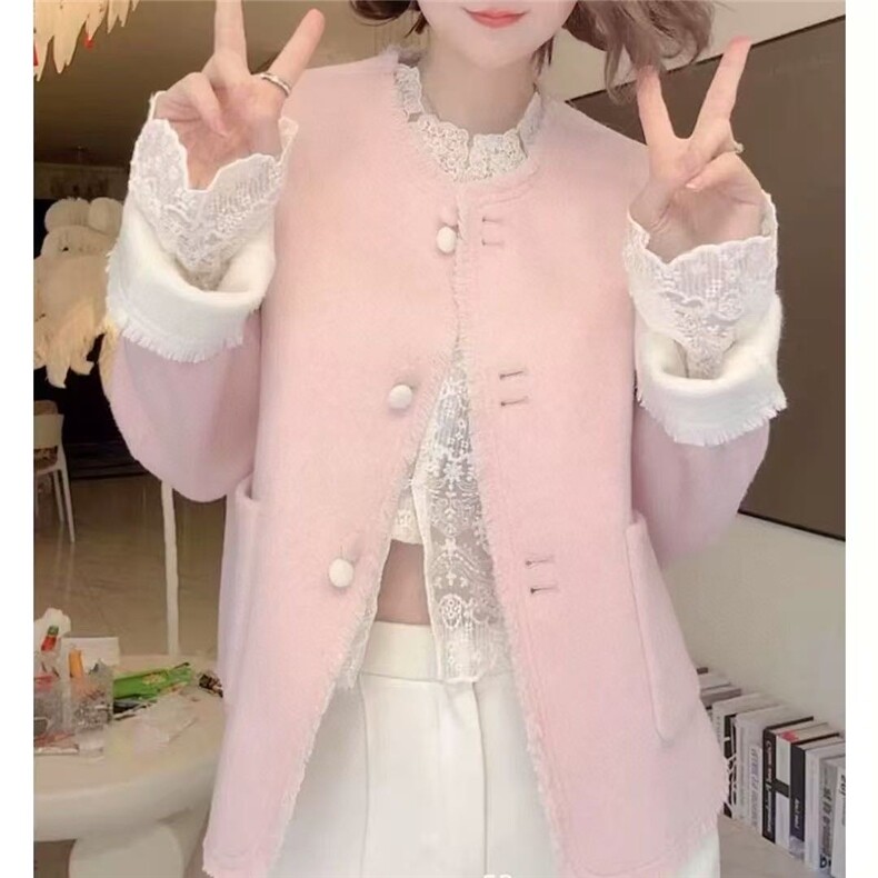 2025秋冬新款双面羊毛大衣韩系减龄宽松羊毛外套,女装毛呢外套,依嘟服饰