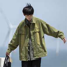 2024复古做旧牛仔外套宽松港风嘻哈百搭牛仔衣WT439-P61，男装工装外套，星座313A-2