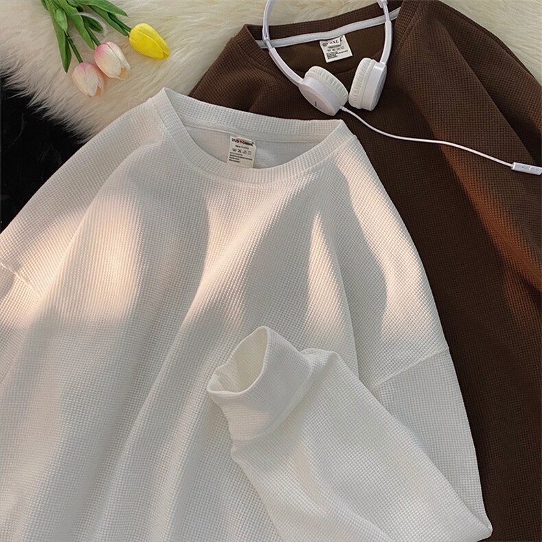 华夫格男女大码纯色外套简约宽松新款卫衣222-7-WY01P28,女装短外套,星座222-7