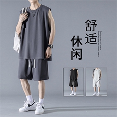 透气柔顺运动套装夏季无袖背心潮流外穿宽松TZ80-特批63控109，男装背心/马甲，星座718