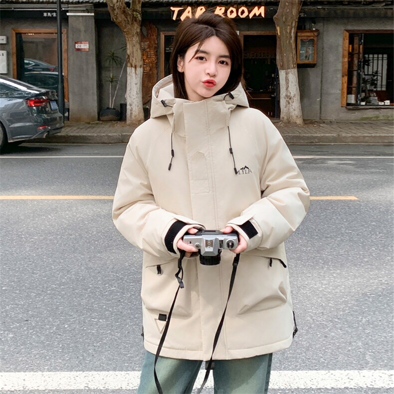A578-P105 冬新款工装棉服外套情侣网红美式连帽冲锋衣棉衣图片