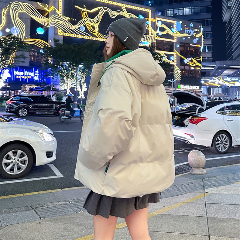 抖音得物宽松情侣连帽假两件面包服休闲百搭棉服AB-MY2271-P75,男装棉衣,星座717
