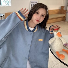 F2479-P55麂皮绒多色可选棒球服24秋冬新款学院风潮外套，女装短外套，星座617A-2